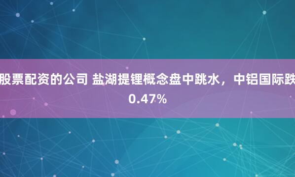 股票配资的公司 盐湖提锂概念盘中跳水,中铝国际跌0.47%